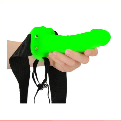 Realistic 7" Strap-On Harness - Glow in the dark
