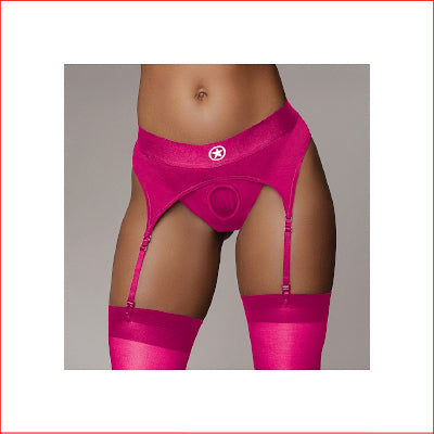Ouch Strap-On Thong with Garters M/LPink
