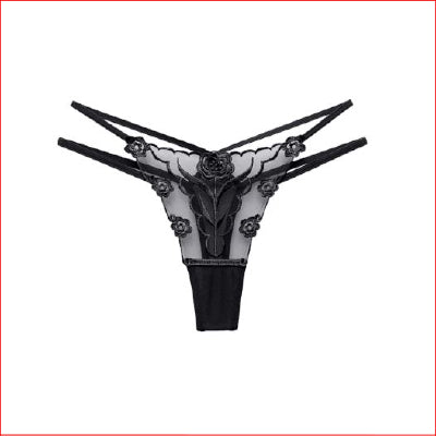 Sheer Rose Strappy G Black Small