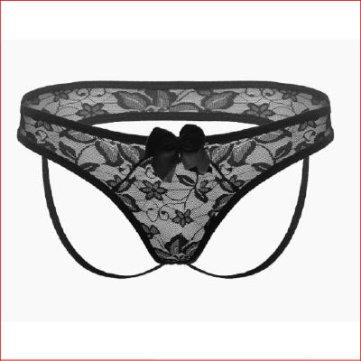 Lace Jill Strap Crotchless Black OS