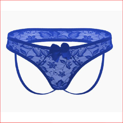Lace Jill Strap Crotchless Blue OS