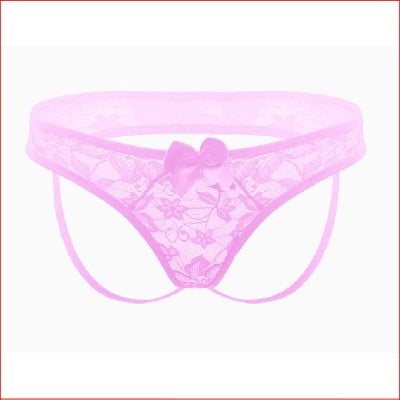 Lace Jill Strap Crotchless Baby Pink OS