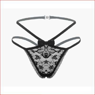 Lace Crotchless Panty Black OS