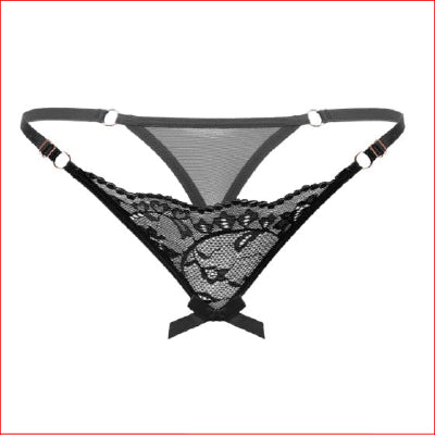 Lace & Sheer Adjustable Waist Black O/S