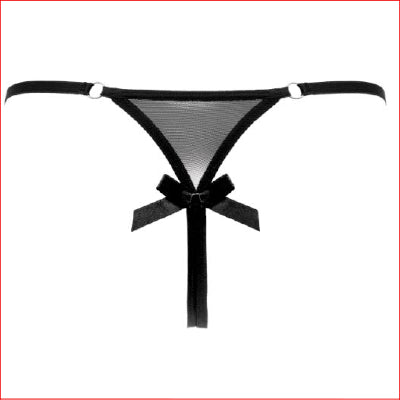 Lace & Sheer Adjustable Waist Black O/S