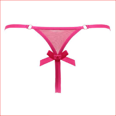 Lace & Sheer Adjustable Waist Hot Pink O/S