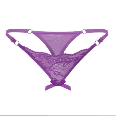 Lace & Sheer Adjustable Waist Purple O/S