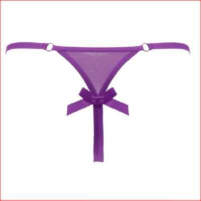 Lace & Sheer Adjustable Waist Purple O/S