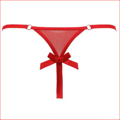 Lace & Sheer Adjustable Waist Red O/S