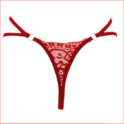 Crotchless Pearl G-String Red O/S