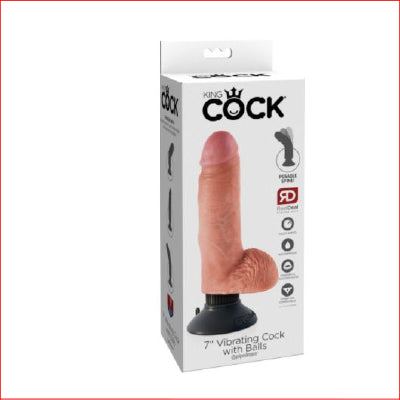 King Cock 7" Vibrating Cock with Balls