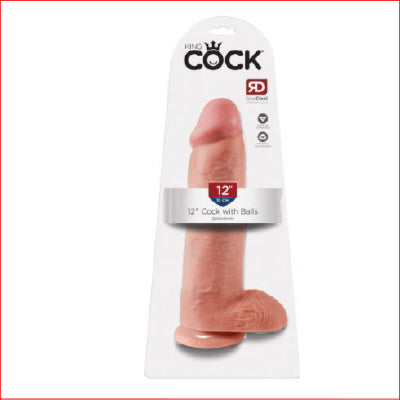 King Cock with Balls 12" Flesh