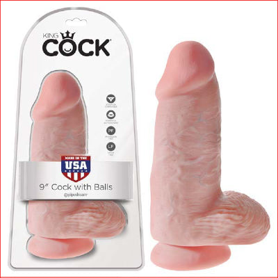 King Cock Chubby 9" w Balls Flesh