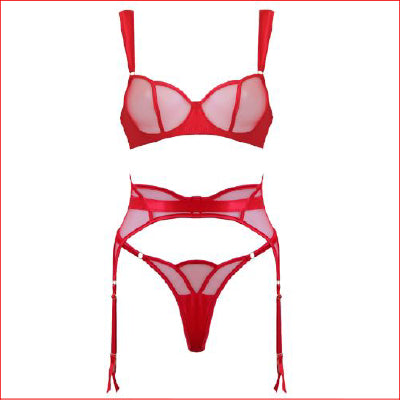 MUSE 3pce Sheer Set Red Medium
