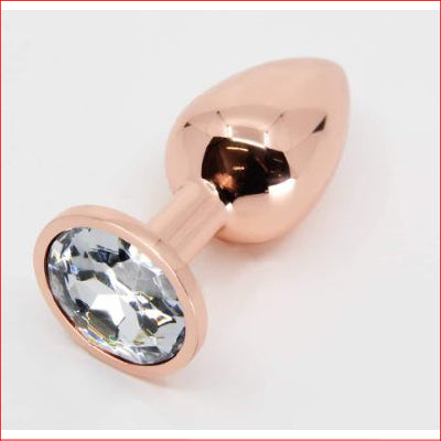 Small Metal Butt Plug Rose Gold Round