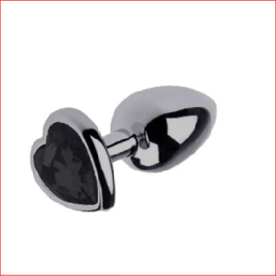 Small Black Metal Butt Plug Black Heart
