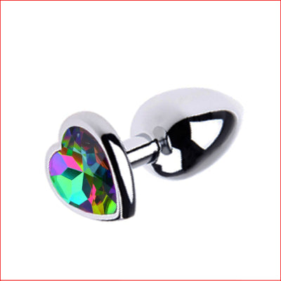 Small Metal Butt Plug Heart R/Bow Gem