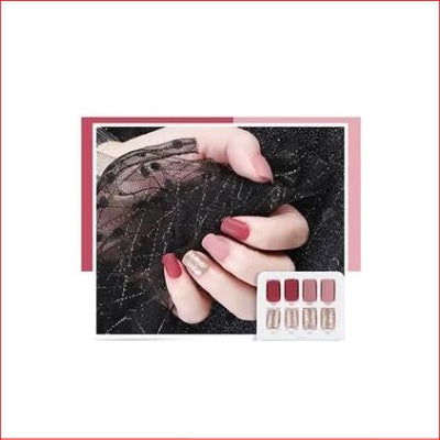 Press on Nails Amazing Gel Maroon & Gold