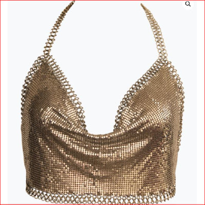 Muse Glomesh Top w Chain Trim