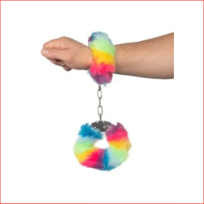 Fluffy Handcuffs Rainbow Pride