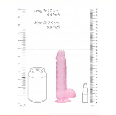 RealRock 6" Crystal Clear Pink