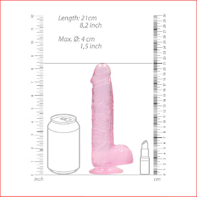 RealRock 8" Crystal Clear Pink