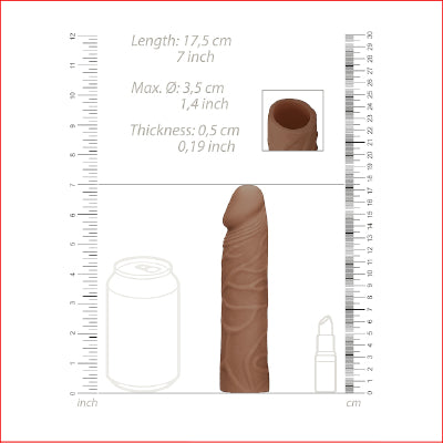 RealRock Penis Sleeve 7" Tan