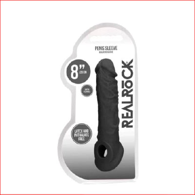 RealRock Penis Sleeve 8" Black