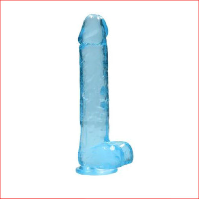 Realrock 10" Crystal Clear w Balls Blue