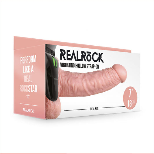 RealRock 7" Vibrating Hollow Strap-On
