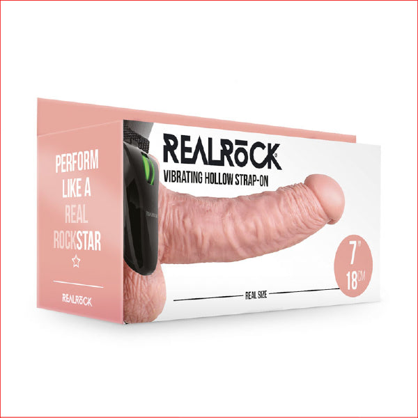 RealRock 7" Vibrating Hollow Strap-On