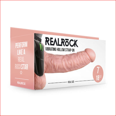 RealRock 7" Vibrating Hollow Strap-On