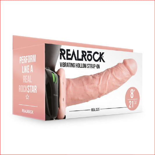 RealRock 8" Vibrating Hollow Strap-On
