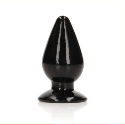 RealRock Anal Plug Crystal Clear Black 3.5"