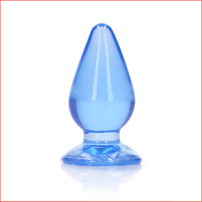 RealRock Anal Plug Crystal Clear Blue 3.5"