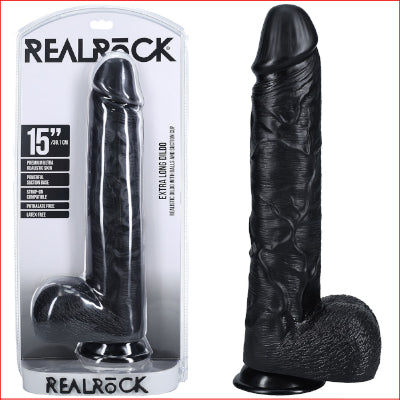 Realrock Ultra Straight w Balls 15" Blac