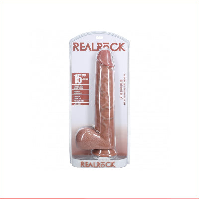 RealRock Ultra Straight w Balls 15" Tan