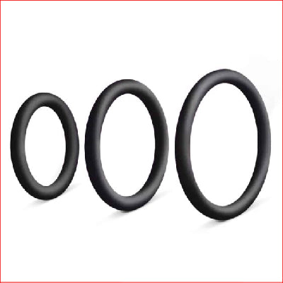 3 Pack Black Silicone Rings - 40,45 & 50
