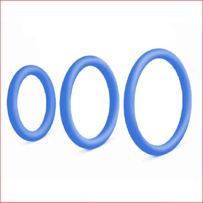 3 Pack Blue Silicone Rings 40,45,50mm
