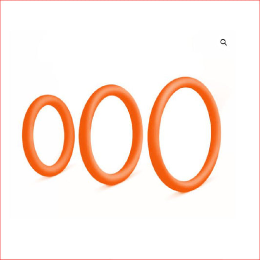3 Pack Orange Silicone Rings 40,45,50mm