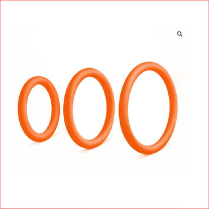 3 Pack Orange Silicone Rings 40,45,50mm