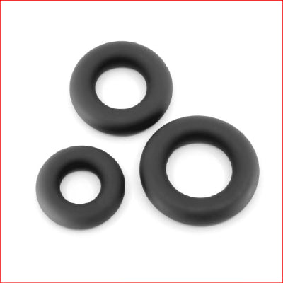 Silicone Fat Boy Cock Ring 3 Pk Black