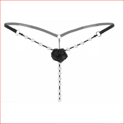 Rose Pearl G-String Black