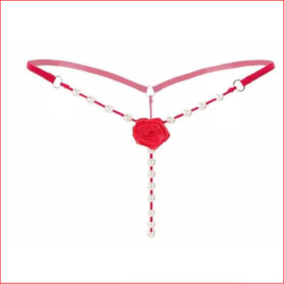Rose Pearl G-String Red