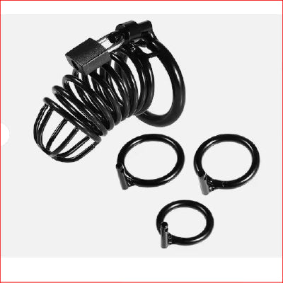 Cock Cage Spring Black 40,45, & 50mm  included cock rings