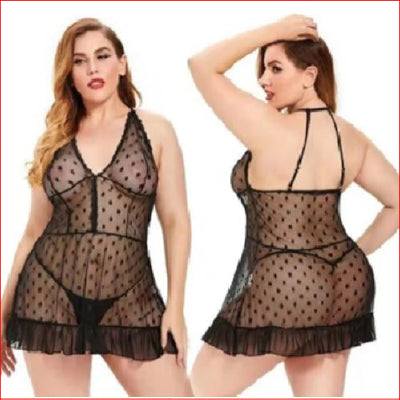 739 Sheer Babydoll Black One Size