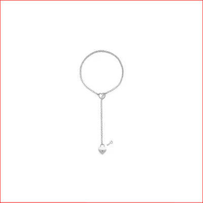 Heart Chain Choker Collar Silver