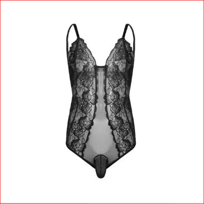 Sheer Lace Sissy Bodysuit M