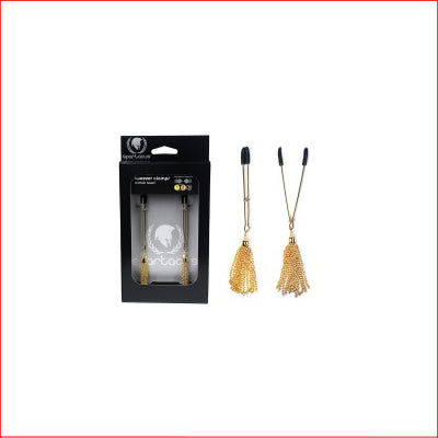 Tweezer Clamps with Chain Tassel Gold