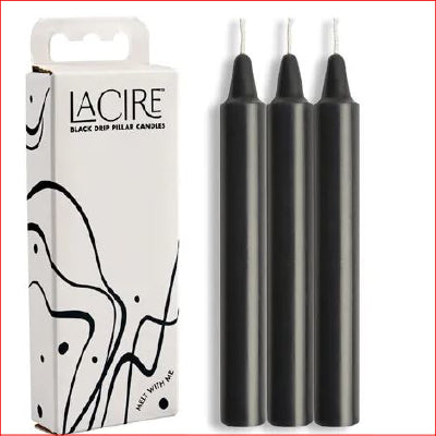 LaCire Drip Pillar Candles - Black